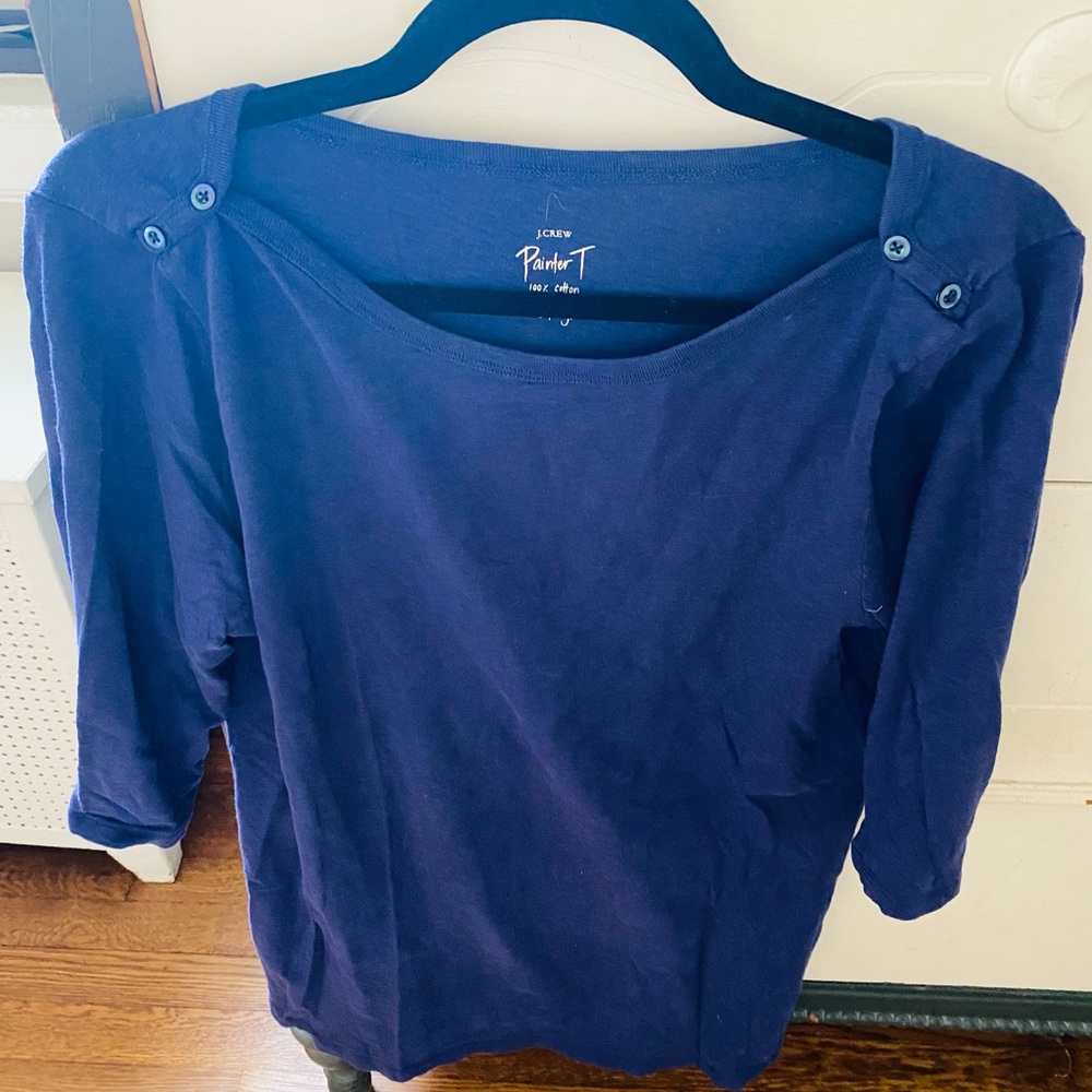 J. Crew Navy Boatneck Shirt